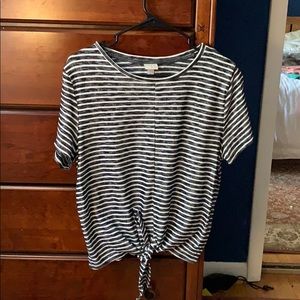 Black and white striped top